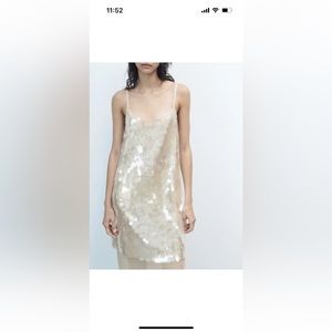 Zara sequin slip dress size Small